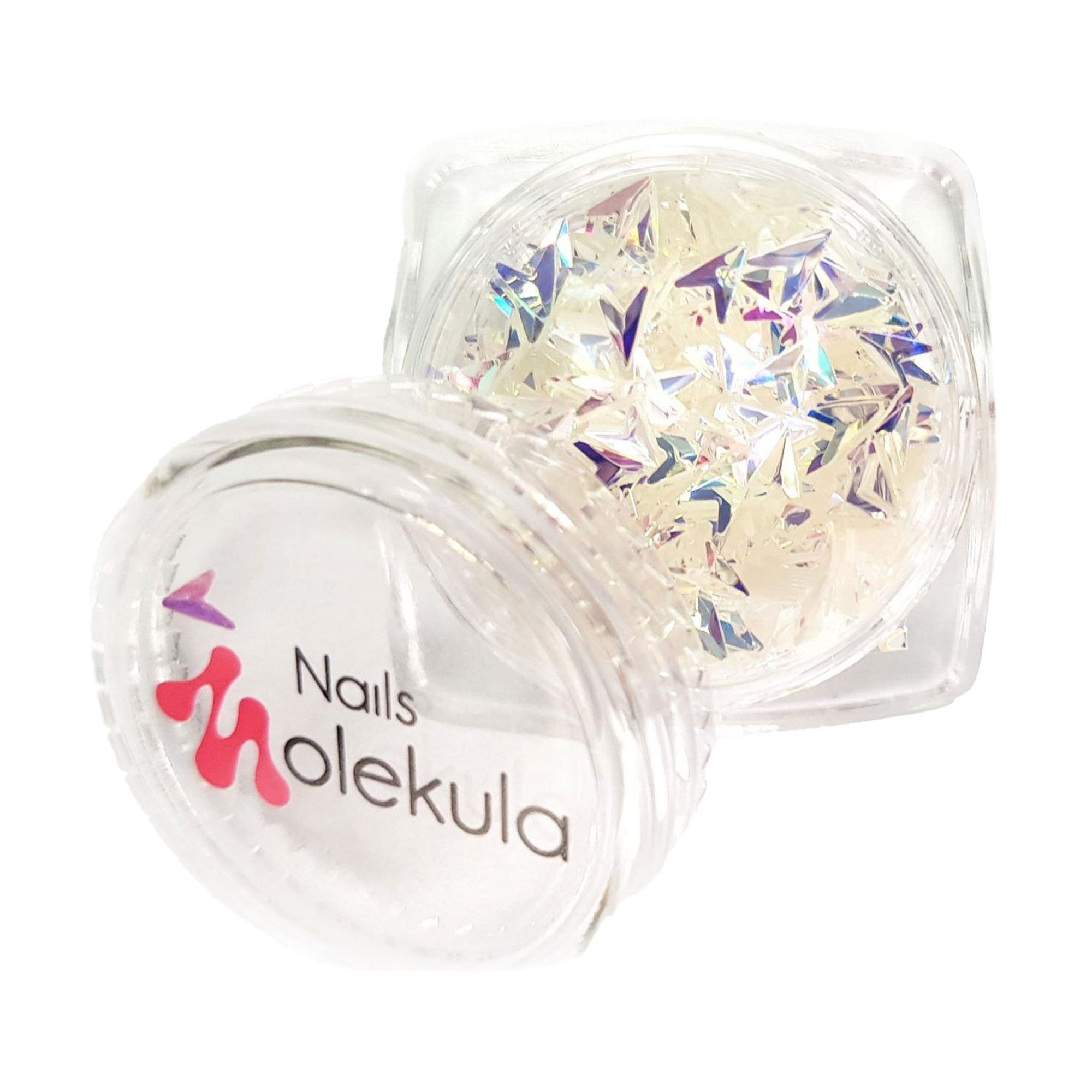 Декор для нігтів Nails Molekula Professional Луска дракона, куточок, срібло голографік, 1.5 г (ML1107)