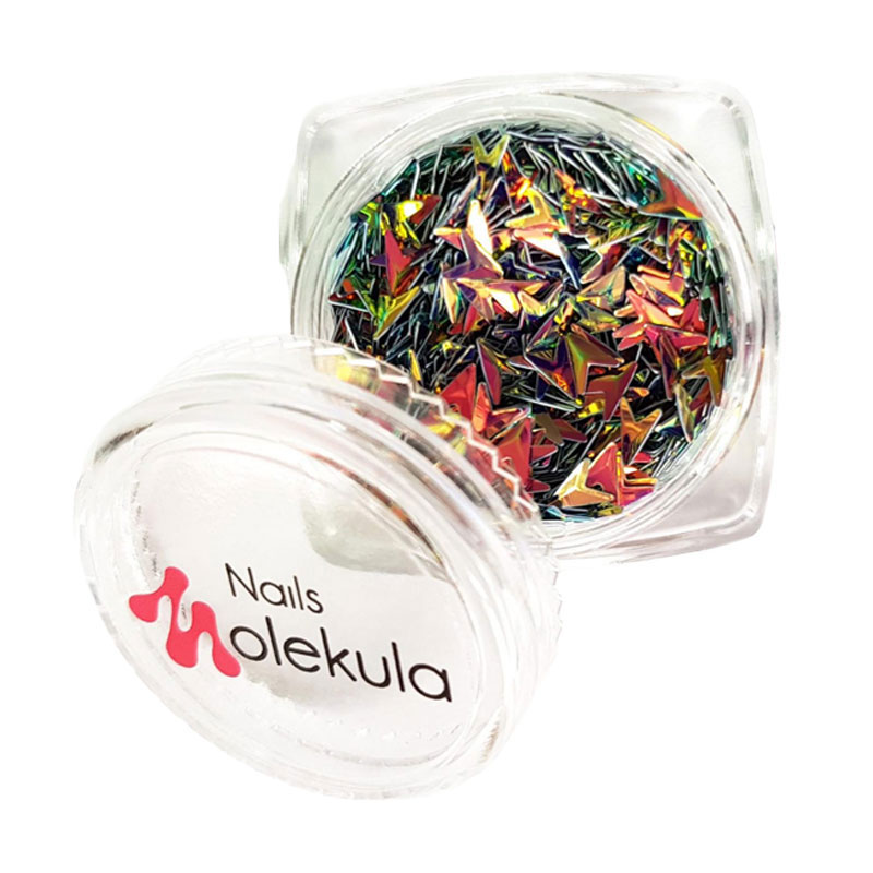 Декор для нігтів Nails Molekula Professional Луска дракона, ромби, рожево-зелений голографік, 1.5 г (ML1111)